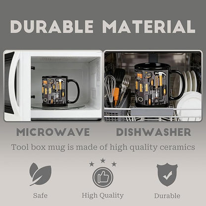Mechanic Toolbox Mug, Tool Kit Mug 12 Oz for Coffee Milk, Toolbox Coffee Mug for Mechanic Car Lovers Creative Design Ceramic Mug