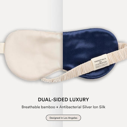 Clementine Mulberry Silk Sleep Mask | Full Blackout Contoured Eye Mask for Sleeping | Organic & Non-Toxic | Oversized Night Blindfold | Hypoallergenic & Frizz-Free Eye Cover for Deep Sleep