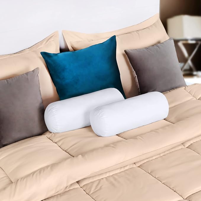 Utopia Bedding Bolster Pillows Insert (Pack of 2, White) - 6 x 16 Inches Bed and Couch Pillows - Indoor Decorative Pillows