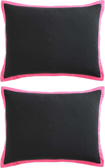 Betsey Johnson - Twin Comforter Set, Bedding Set with Matching Sham & Bonus Soft Throw, Dorm Essentials (Signature Hotel Solid Black)