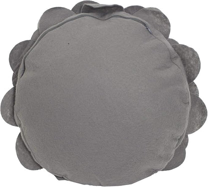 Fennco Styles Eva's Flower Garden Decorative Filled Throw Pillow 13" Round - Slate Floral Accent Pillow for Home, Couch, Bed, Living Room, Holiday and Office Décor