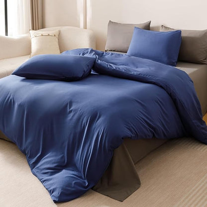 CLOTHKNOW Royal Blue Full Size Comforter Sets Blue Bedding Comforter Sets Solid Color Comforter with 2 x Pillow Cases