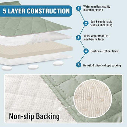 H.VERSAILTEX Couch Cover for Dogs Washable 100% Waterproof Sofa Cushion Cover Dog Bed Cover Non-Slip Pet Blanket for Sofa Cushion Protector, 35" x 82", Sage