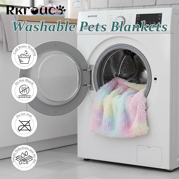 Pets Bed Blanket Dogs Reversible Soft Dog Throw Blankets Cats Mat Sleeper Fuzzy Pet Couch Covers Washable Cat Puppy Cover for Beds Sofa Travel Double Sided Furniture Protection (Colorful Pink,M)