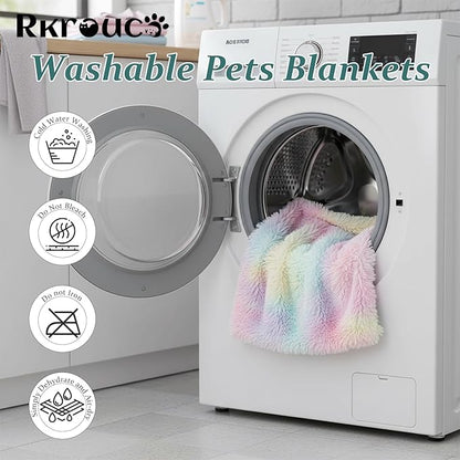 Pets Bed Blanket Dogs Reversible Soft Dog Throw Blankets Cats Mat Sleeper Fuzzy Pet Couch Covers Washable Cat Puppy Cover for Beds Sofa Travel Double Sided Furniture Protection (Colorful Pink,M)