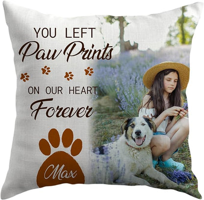 Ships Next Day, Made in USA - Personalized Pet Memorial Pillow for Cats & Dogs - Memorial Gift for Loss of Dog - Pet Memorial Gift - Sympathy Gifts - Dog Remembrance Pillow - Unique Keepsake v1(16x16)