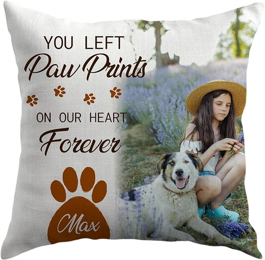 Ships Next Day, Made in USA - Personalized Pet Memorial Pillow for Cats & Dogs - Memorial Gift for Loss of Dog - Pet Memorial Gift - Sympathy Gifts - Dog Remembrance Pillow - Unique Keepsake v1(16x16)