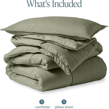 Bare Home Comforter Set - Twin/Twin Extra Long Size - Ultra-Soft - Goose Down Alternative - Premium 1800 Series - All Season Warmth (Twin/Twin XL, Sage)