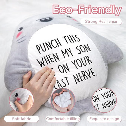 Funny Daughter in Law Gifts - Novelty Cute Shark Pillow- Wedding/Bridal Shower/Birthday Gifts for Daughter in Law, Future DIL, Sons Girlfriend, 15”×15”