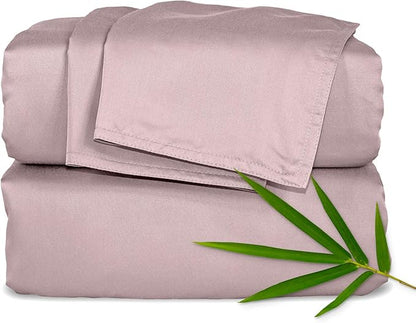 Pure Bamboo California King Sheets, Genuine 100% Organic Viscose Derived from Bamboo Bed Sheet Set, Soft & Cooling, Double Stitching, 2 Year Quality Promise (California King, Dusty Pink)