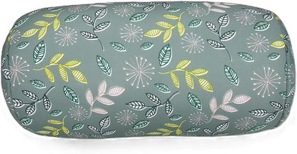 Bookishbunny Microbead Cylinder Bolster Roll Pillow 13" x 7" Various Patterns (LeavesLightSage)