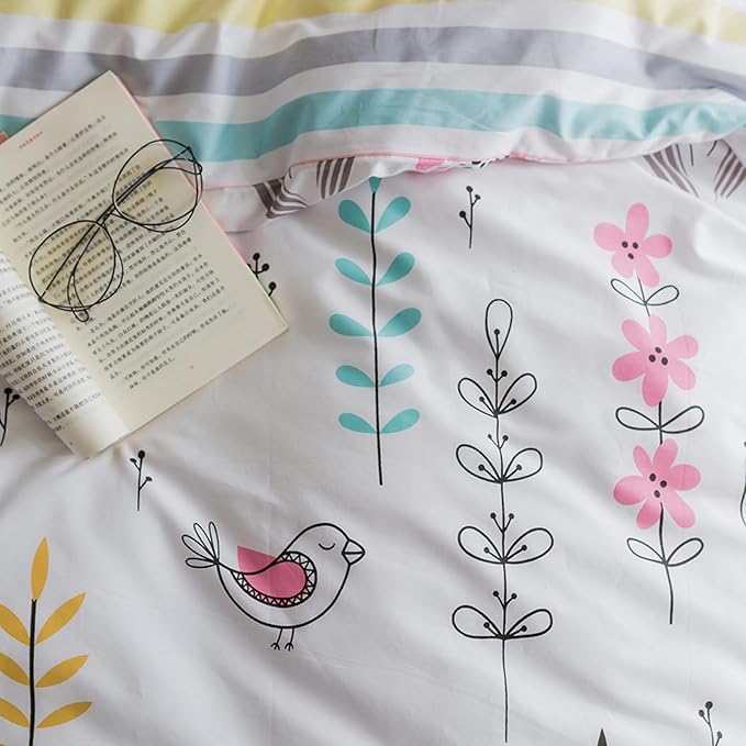 HighBuy Floral Comforter Set King Size,3 Piece Aesthetic Pink Flowers Comforter Set Fluffy Soft,Coquette Boho Cottagecore Comforter with 2 Pillowcases,Shabby Chic Comforter with 2 Pillowcases