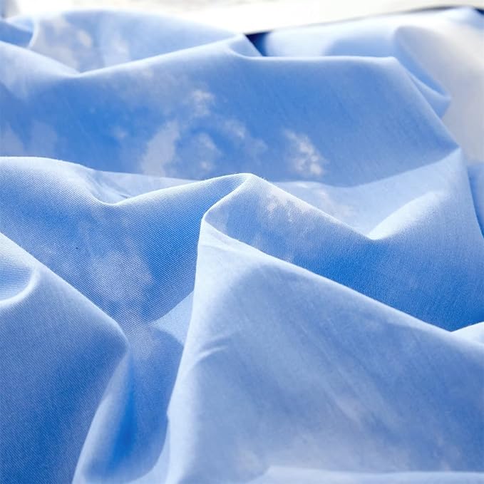 Houseri Blue Sky Comforter Set, Full Size, 3 Pcs, Modern Bedding Set for Teen Girls