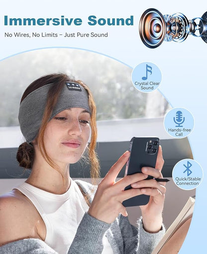 LC-dolida 2-Pack Sleep Headphones Ear Warmer Headband Bluetooth 5.4, Ear Warmers Muffs Cold Weather Winter Headband Ear Covers for Gift Workout Ski Running Cycling