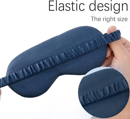 HBHLFZ Sleep Mask 2 Pack - Bamboo Viscose Fiber Sleeping Eye Mask - with Elastic Band/Headband - Comfort Sleeping Shade - for Nighttime Sleeping, Traveling & Napping（Navy Blue）