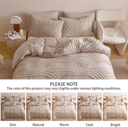 Khaki Twin Comforter Set - 7 Pieces Bed in a Bag, Premium Comforters Twin Size Bed Set Tufted Shabby Chic Bedding Comforter Set with Flat Sheet, Fitted Sheet and Pillowcases,Khaki