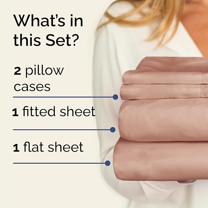 Twin 4 Piece Sheet Set - Comfy Breathable & Cooling - Ultra Soft Hotel Luxury Bedding Set with 8-16 Inch Deep Pockets - 1 Flat & 1 Fitted Sheet & 2 Pillowcases - Cozy, Wrinkle Free & Easy Care - Mauve