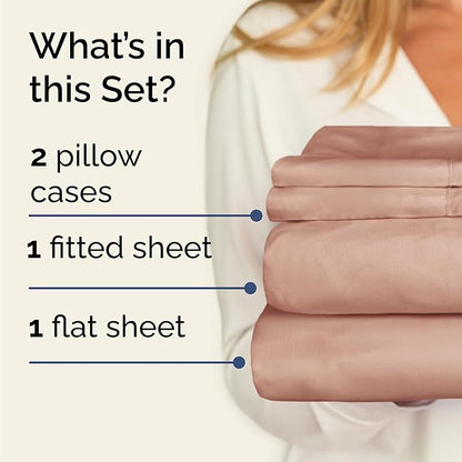 Twin 4 Piece Sheet Set - Comfy Breathable & Cooling - Ultra Soft Hotel Luxury Bedding Set with 8-16 Inch Deep Pockets - 1 Flat & 1 Fitted Sheet & 2 Pillowcases - Cozy, Wrinkle Free & Easy Care - Mauve