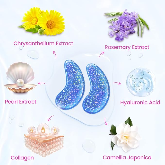 Under Eye Patches (24 Pairs) - Eye Masks for Wrinkles, Puffy Eyes, Dark Circles, Eye Bags, Valentine's Day Gift, Gifts for Teenage Girls, Under Eye Mask for Refreshing, Revitalizing