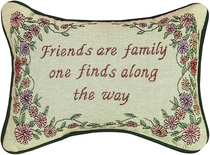 Manual 12.5 x 8.5-Inch Decorative Throw Pillow, Friends Are Family