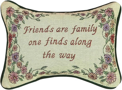Manual 12.5 x 8.5-Inch Decorative Throw Pillow, Friends Are Family
