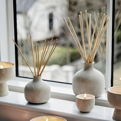Blueme Renew Diffuser | Ivy & Rose | 5.92 Fl Oz - Refillable Wellness Diffuser, Contains Essential Oil, Sustainable, Hand Finished, Premium, Luxury Ceramic, Natural Rattan Reeds, | Small