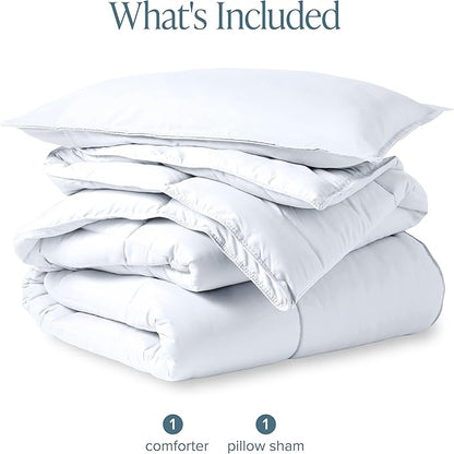Bare Home Comforter Set - Ultra-Soft - Goose Down Alternative - Premium 1800 Series - All Season Warmth (Twin/Twin XL, White)