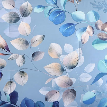 Xruibed Blue Comforter Set Queen Size 7 Pieces Bed in a Bag, Botanical Floral Print Bed Sets, Elegant Flower Comforter with Sheet Set, Soft Microfiber Bedding Set for All Season (Blue, 90"x90")