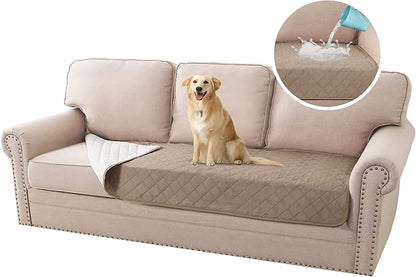H.VERSAILTEX Couch Cover for Dogs Washable 100% Waterproof Sofa Cushion Cover Dog Bed Cover Non-Slip Pet Blanket for Sofa Cushion Protector, 35" x 74", Khaki