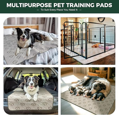 FXW Washable Pee Pads for Dogs, Puppy Pads with Super Absorbent, Specifically Designed for Potty Training, 30" x 70" Rectangle, Khaki, 2 Packs