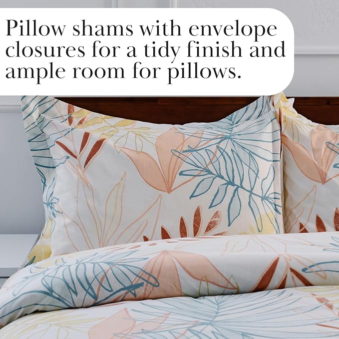 Southshore Fine Living, Inc. 2-Piece Twin Bed Set, All Season Comforter with 2 Pillow Sham, Comfy Microfiber Fabric, Down Alternative, Matches Home Decor, Twin/XL Bedding Sets, Tropical Leaf Cream