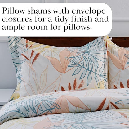Southshore Fine Living, Inc. 2-Piece Twin Bed Set, All Season Comforter with 2 Pillow Sham, Comfy Microfiber Fabric, Down Alternative, Matches Home Decor, Twin/XL Bedding Sets, Tropical Leaf Cream