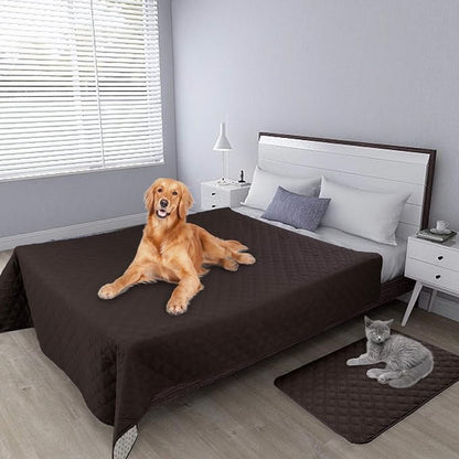 Easy-Going 100% Waterproof Dog Bed Cover, Non-Slip Pet Blanket for Furniture, Washable Couch Cover, Repleasement Sofa Cover (96x82 in, Chocolate)