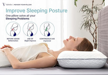 Cooling Gel Memory Foam Pillow - 1-Pack - King Size Bed Pillows For Sleeping - Medium-Firm - Back, Stomach and Side Sleeper Pillow - Shoulder & Back Pain Relief - Washable , Bamboo Viscose Cover