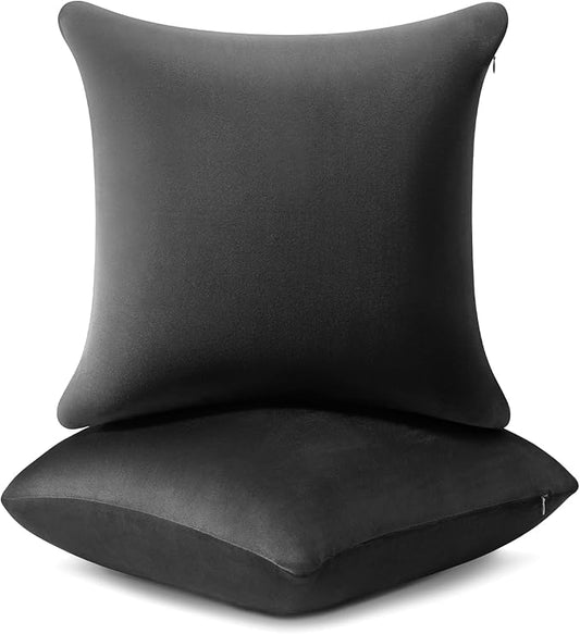 AM AEROMAX 18 ×18 Pillow Insert (Pack of 2) Memory Foam Throw Pillow Insert Sham Square for Decorative Cushion Bed Couch Sofa Without Deform After Longtime Use(Black)
