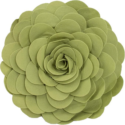 Fennco Styles Eva's Flower Garden Decorative Filled Throw Pillow 13" Round - Lime Floral Accent Pillow for Home, Couch, Bed, Living Room, Holiday and Office Décor