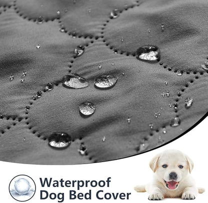CHHKON Dog Blankets for Couch Protection Waterproof Dog Bed Covers Pet Blanket Furniture Protector (Grey+Ivory, 82"x120")