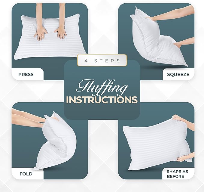Utopia Bedding Bed Pillows King Size Set of 4 (White), Down Alternative Pillows for Sleeping, Cooling Hotel Quality Pillow Set for Back, Stomach or Side Sleepers