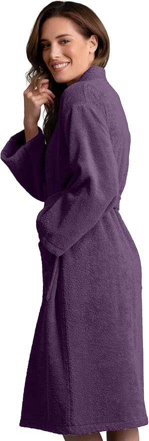 Soft Touch Linen Women's Robe Terry Cotton Cloth- Kimono Style- Thick, Breathable & Comfortable- Lightweight & Absorbent
