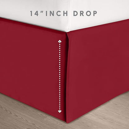 Elegant Comfort 8-Piece Pinch Pleated Comforter Set - All Season Complete Bed in a Bag, Includes 4pc Smart Sheet Set, Bed Skirt, Comforter, Matching Pillowcases and Shams, King/Cal King, Wine Red