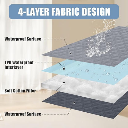 Smiry Waterproof Couch Covers for Dogs Washable, Reversible Pet Couch Covers for 3 Cushion Sofa Pet Friendly, Soft Sofa Furniture Protector for Dogs Cat Kids, Checkered (52"x82", Grey/Dark Grey)