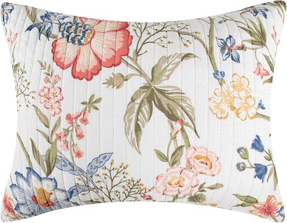 Levtex Home - Maileen Quilt Set - King Quilt and Two King Shams - Floral - Bright Multi Color - Quilt (106x92in.) and Shams (20x36in.) - Reversible - Cotton