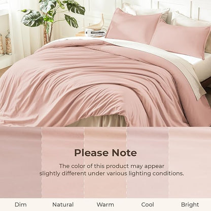 Litanika Blush Pink Comforter California King Size, 3 Pieces Cal King Lightweight Solid Bedding Comforter Set, All Season Fluffy Bed Set (104x96In Comforter & 2 Pillowcases)