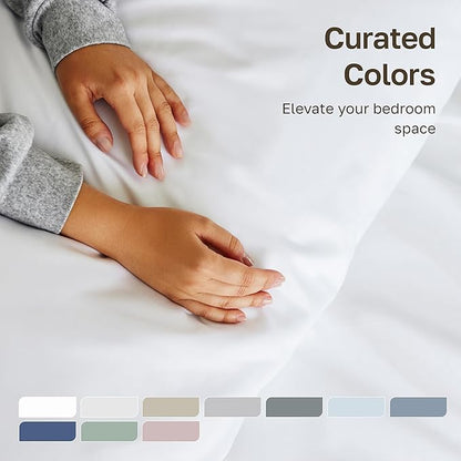 California Design Den 100% Egyptian Cotton Sheets Queen Size Set - Certified Authentic Luxury Deep Pocket Queen Sheets, Soft Sateen, Durable and Breathable Bedding Set for Hot Sleepers - Mint Green