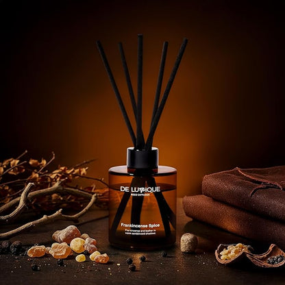 Frankincense Spice Reed Diffusers for Home – Long-Lasting Aroma Diffuser with Essential Oils, Expertly Crafted for Bedroom, Living Room, Bathroom, or Office – 150ml