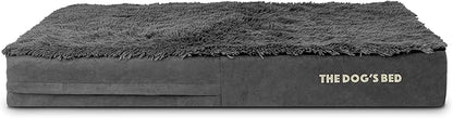 The Dog’s Bed Orthopedic Memory Foam Dog Bed Mattress,Fur Fabric,Grey Fur, XL, 6-Inch