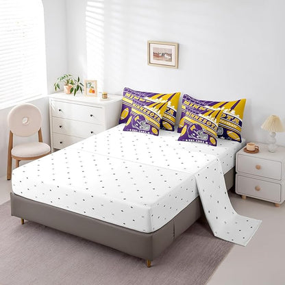 Feelyou Football 7 Pieces Comforter Sets Queen Size Kids Rugby Sports Bedding Set for All Season Football City Bed in a Bag with Comforter, Sheets, Pillowcases & Cushion Cover