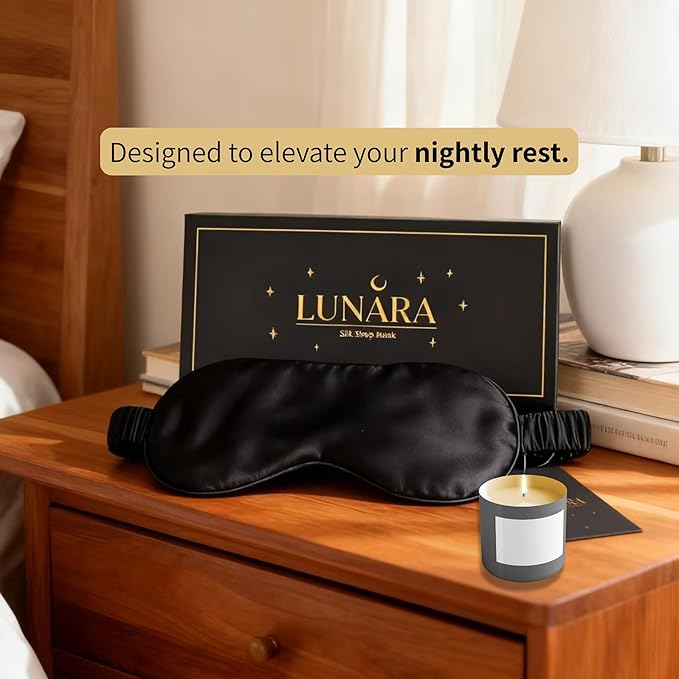 Silk Sleep Mask for Women & Men – 100% Mulberry Silk Eye Mask for Sleeping, Soft & Light Blocking for Deep, Restorative Sleep – by LUNARA