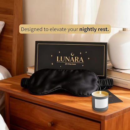 Silk Sleep Mask for Women & Men – 100% Mulberry Silk Eye Mask for Sleeping, Soft & Light Blocking for Deep, Restorative Sleep – by LUNARA