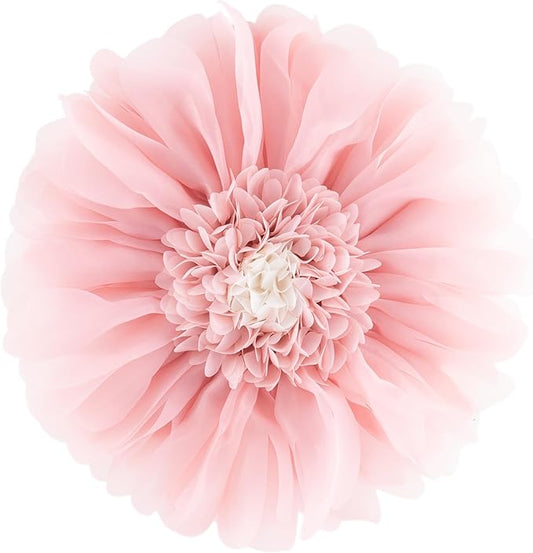 Pink Flower Pillow Cute Decorative Flower Round Shaped Throw Pillows Handmade 3D Daisy Floral Accent Pillow Soft Elegant Cushion for Bed Couch Sofa Chair Bedroom Living Room Home Decor 12Inch